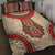 Samoa Language Week Quilt Bed Set Samoan Motif With Red Hibiscus