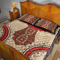 Samoa Language Week Quilt Bed Set Samoan Motif With Red Hibiscus LT05 - Polynesian Pride