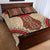 Samoa Language Week Quilt Bed Set Samoan Motif With Red Hibiscus