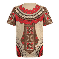 Samoa Language Week Rugby Jersey Samoan Motif With Red Hibiscus LT05 - Polynesian Pride