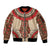 Samoa Language Week Sleeve Zip Bomber Jacket Samoan Motif With Red Hibiscus