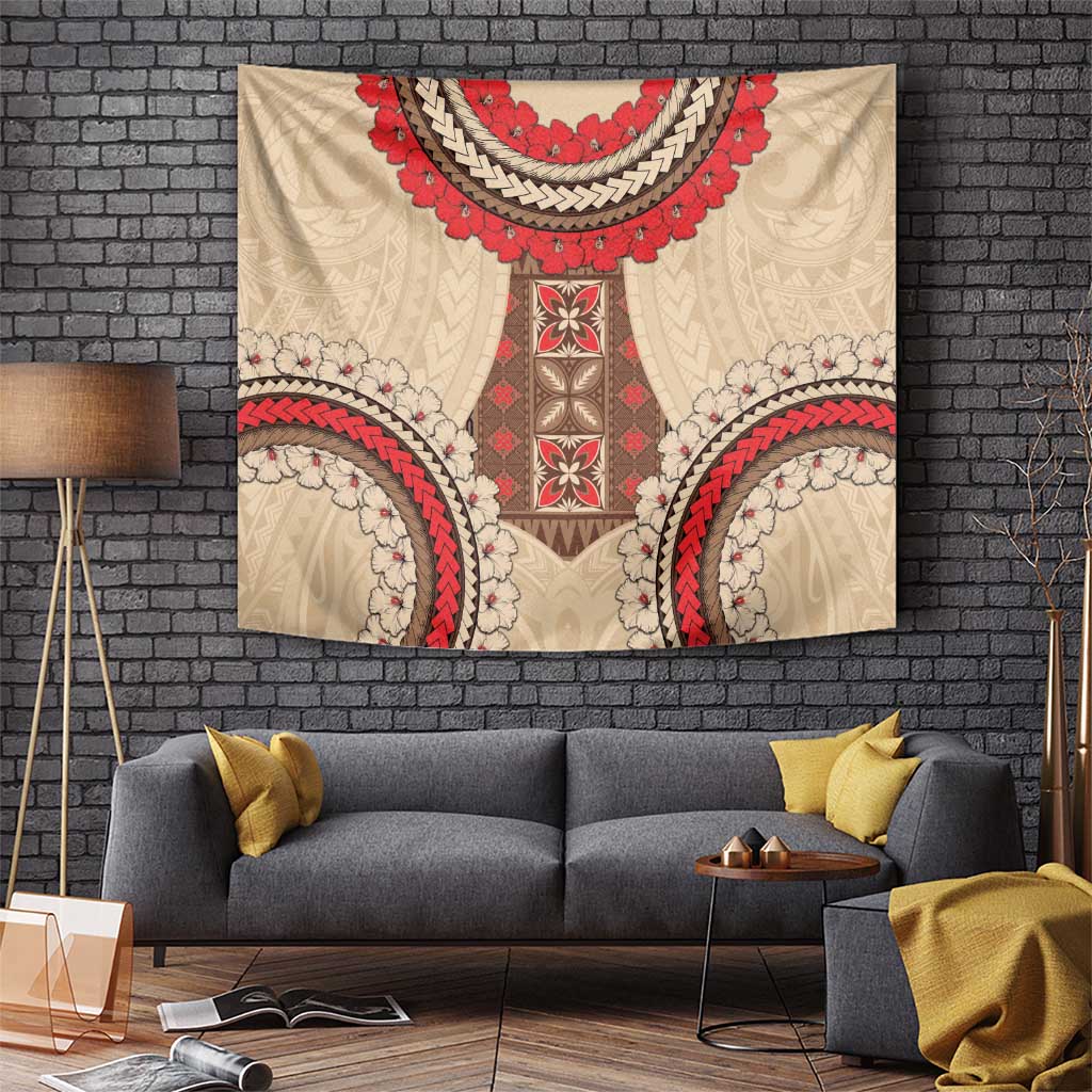 Samoa Language Week Tapestry Samoan Motif With Red Hibiscus LT05 - Polynesian Pride