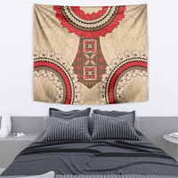 Samoa Language Week Tapestry Samoan Motif With Red Hibiscus LT05 - Polynesian Pride