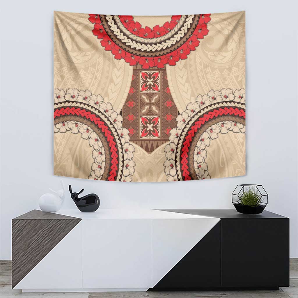Samoa Language Week Tapestry Samoan Motif With Red Hibiscus LT05 - Polynesian Pride