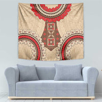 Samoa Language Week Tapestry Samoan Motif With Red Hibiscus LT05 - Polynesian Pride