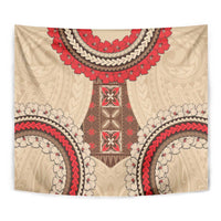 Samoa Language Week Tapestry Samoan Motif With Red Hibiscus LT05 - Polynesian Pride