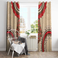 Samoa Language Week Window Curtain Samoan Motif With Red Hibiscus LT05 - Polynesian Pride
