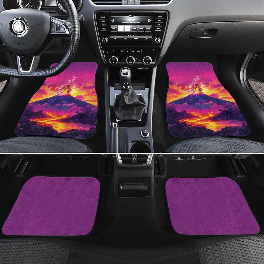 Hawaii Kilauea Volcano Car Mats There Is Pele Goddess Of The Volcano LT05 Set 4pcs Purple - Polynesian Pride