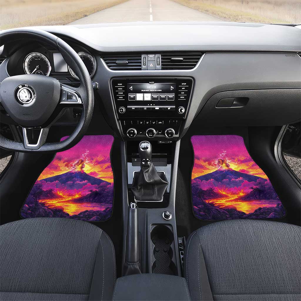 Hawaii Kilauea Volcano Car Mats There Is Pele Goddess Of The Volcano LT05 Set 2pcs - Front Purple - Polynesian Pride
