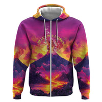 Hawaii Kilauea Volcano Hoodie There Is Pele Goddess Of The Volcano LT05 Zip Hoodie Purple - Polynesian Pride