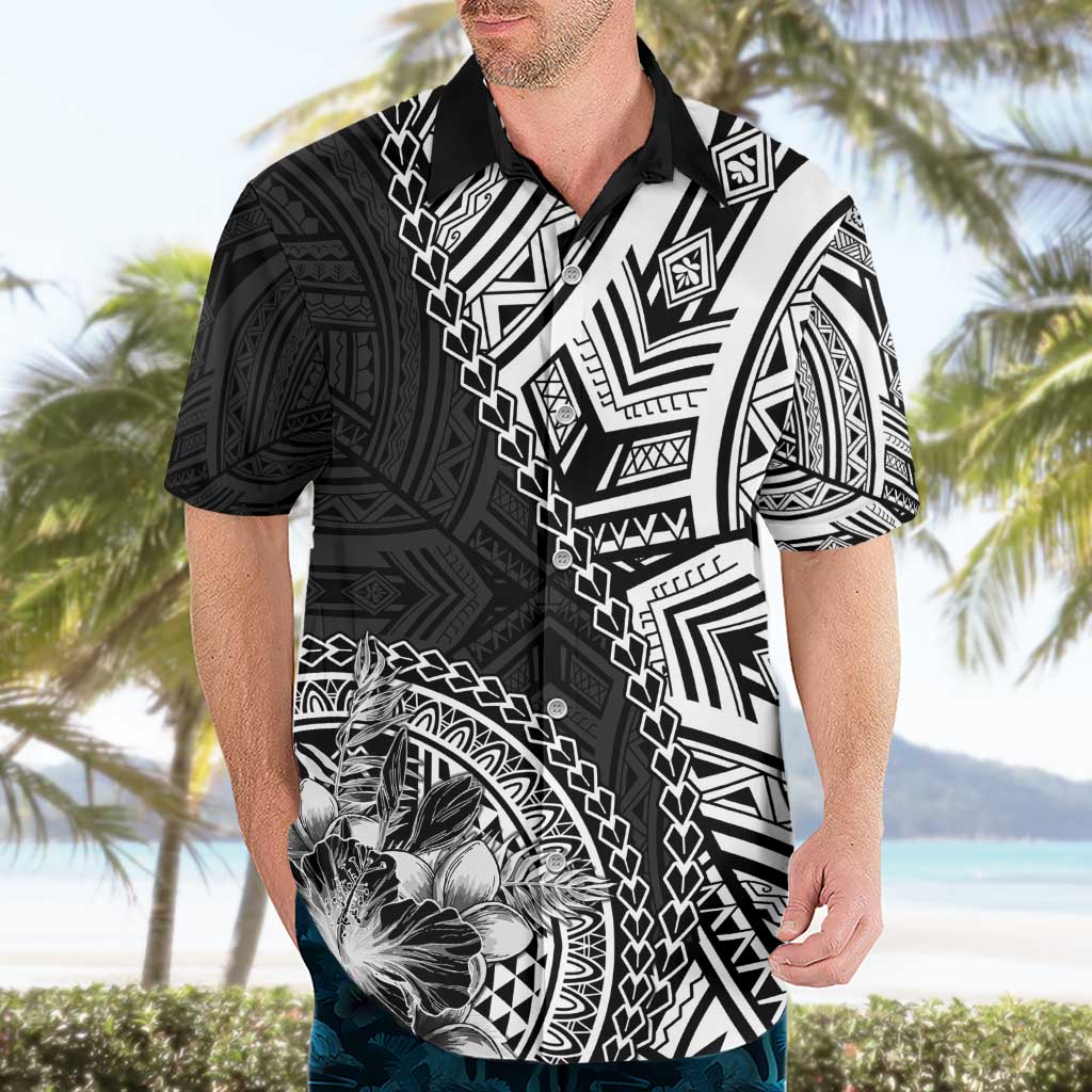 Hibiscus With Black Austronesian Tattoo Pattern Hawaiian Shirt LT05 - Polynesian Pride