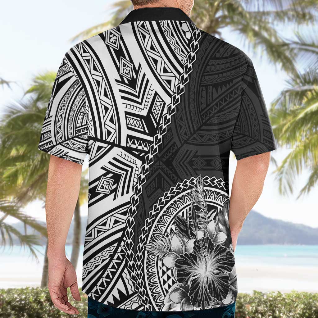 Hibiscus With Black Austronesian Tattoo Pattern Hawaiian Shirt LT05 - Polynesian Pride