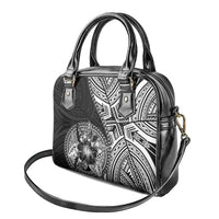 Hibiscus With Black Austronesian Tattoo Pattern Shoulder Handbag LT05 - Polynesian Pride