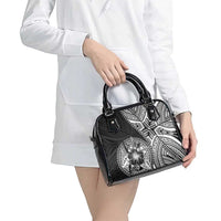 Hibiscus With Black Austronesian Tattoo Pattern Shoulder Handbag LT05 - Polynesian Pride