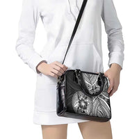 Hibiscus With Black Austronesian Tattoo Pattern Shoulder Handbag LT05 - Polynesian Pride