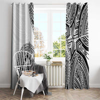 Hibiscus With White Austronesian Tattoo Pattern Window Curtain LT05 - Polynesian Pride