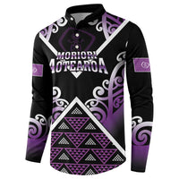 Personalised Aotearoa Moriori Button Sweatshirt Maori Pattern New Zealand LT05 - Polynesian Pride