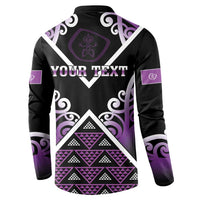 Personalised Aotearoa Moriori Button Sweatshirt Maori Pattern New Zealand LT05 - Polynesian Pride