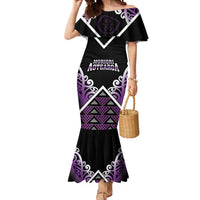 Personalised Aotearoa Moriori Mermaid Dress Maori Pattern New Zealand LT05 Women Purple - Polynesian Pride