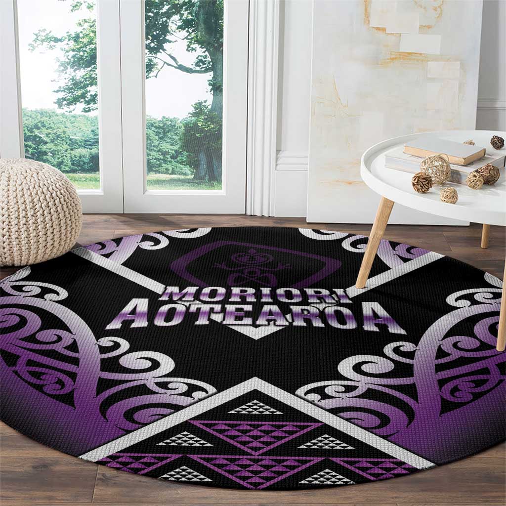 Aotearoa Moriori Round Carpet Maori Pattern New Zealand LT05 - Polynesian Pride