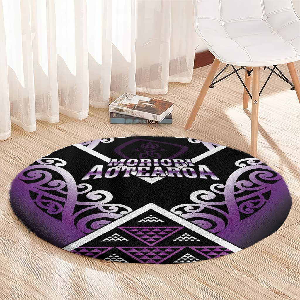 Aotearoa Moriori Round Carpet Maori Pattern New Zealand LT05 - Polynesian Pride
