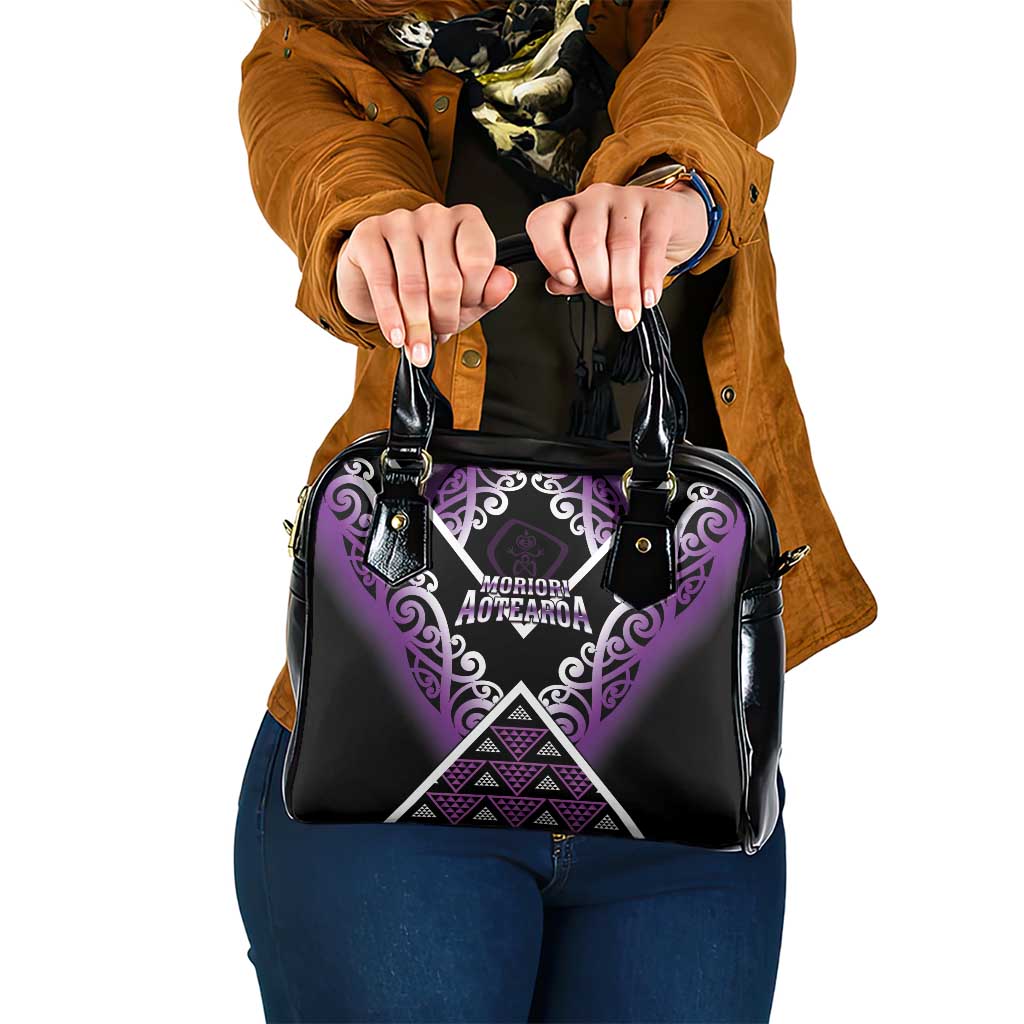 Aotearoa Moriori Shoulder Handbag Maori Pattern New Zealand LT05 One Size Purple - Polynesian Pride