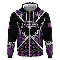 Personalised Aotearoa Moriori Zip Hoodie Maori Pattern New Zealand LT05 Zip Hoodie Purple - Polynesian Pride