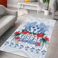 Happy Kosrae Liberation Day Area Rug Polynesian Shark Turtle Motif LT05 - Polynesian Pride