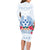 Happy Kosrae Liberation Day Family Matching Long Sleeve Bodycon Dress and Hawaiian Shirt Polynesian Shark Turtle Motif