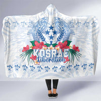 Happy Kosrae Liberation Day Hooded Blanket Polynesian Shark Turtle Motif LT05 One Size White - Polynesian Pride