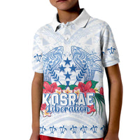 Happy Kosrae Liberation Day Kid Polo Shirt Polynesian Shark Turtle Motif LT05 Kid White - Polynesian Pride