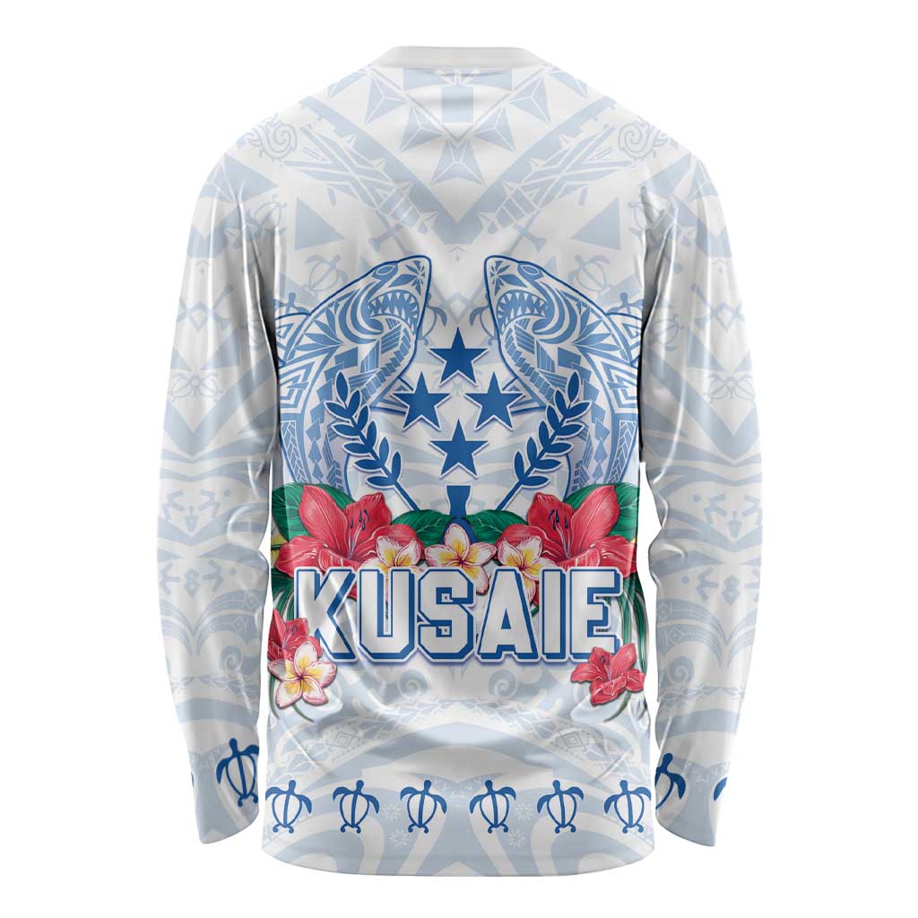 Happy Kosrae Liberation Day Long Sleeve Shirt Polynesian Shark Turtle Motif LT05 - Polynesian Pride