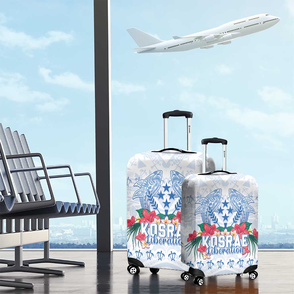 Happy Kosrae Liberation Day Luggage Cover Polynesian Shark Turtle Motif LT05 - Polynesian Pride