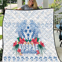 Happy Kosrae Liberation Day Quilt Polynesian Shark Turtle Motif LT05 White - Polynesian Pride