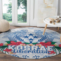 Happy Kosrae Liberation Day Round Carpet Polynesian Shark Turtle Motif LT05 - Polynesian Pride