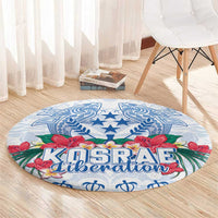 Happy Kosrae Liberation Day Round Carpet Polynesian Shark Turtle Motif LT05 - Polynesian Pride