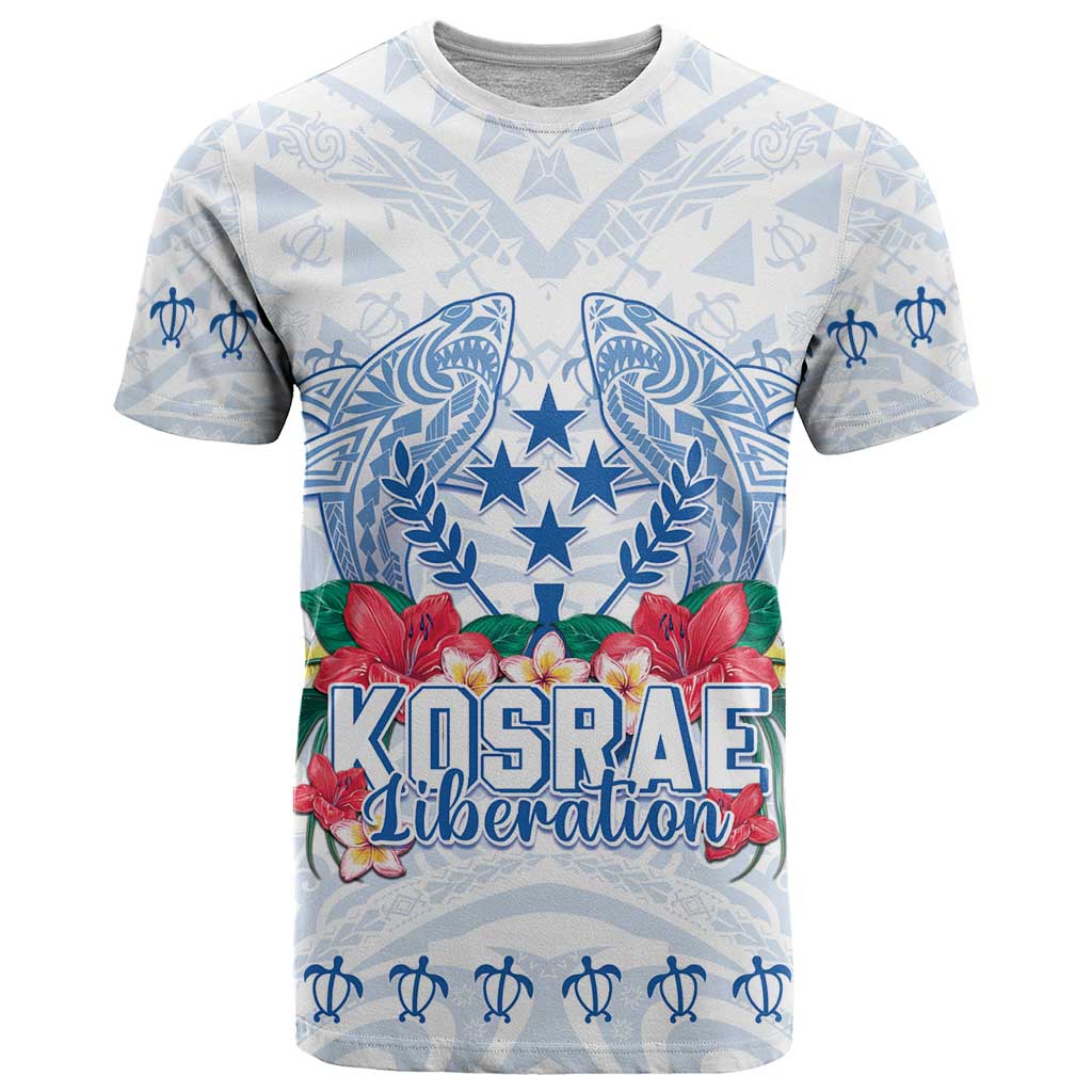 Happy Kosrae Liberation Day T Shirt Polynesian Shark Turtle Motif