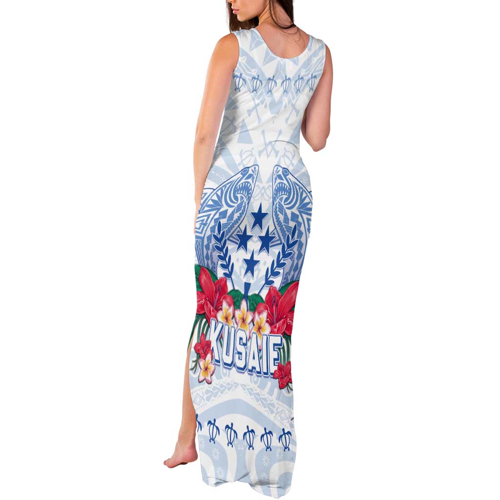 Happy Kosrae Liberation Day Tank Maxi Dress Polynesian Shark Turtle Motif LT05 - Polynesian Pride