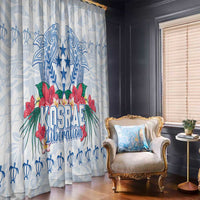 Happy Kosrae Liberation Day Window Curtain Polynesian Shark Turtle Motif LT05 - Polynesian Pride