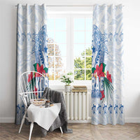 Happy Kosrae Liberation Day Window Curtain Polynesian Shark Turtle Motif LT05 - Polynesian Pride