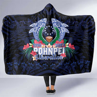 Happy Pohnpei Liberation Day Hooded Blanket Polynesian Shark Turtle Motif LT05 One Size Blue - Polynesian Pride