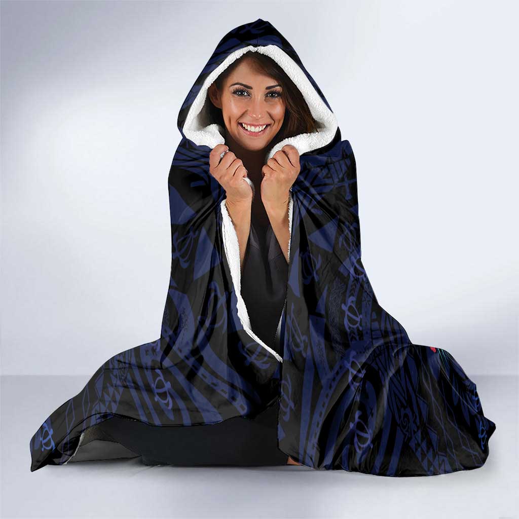 Happy Pohnpei Liberation Day Hooded Blanket Polynesian Shark Turtle Motif LT05 - Polynesian Pride