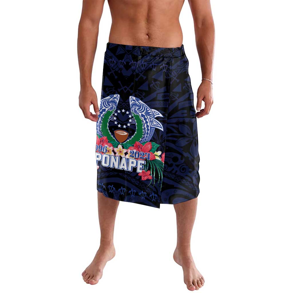 Happy Pohnpei Liberation Day Lavalava Polynesian Shark Turtle Motif LT05 Blue - Polynesian Pride