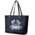 Happy Pohnpei Liberation Day Leather Tote Bag Polynesian Shark Turtle Motif