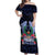 Happy Pohnpei Liberation Day Off Shoulder Maxi Dress Polynesian Shark Turtle Motif