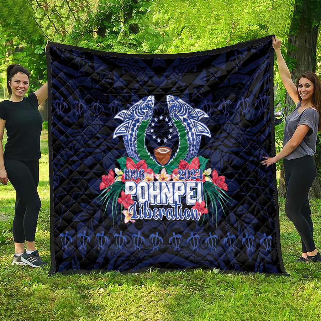Happy Pohnpei Liberation Day Quilt Polynesian Shark Turtle Motif LT05 - Polynesian Pride