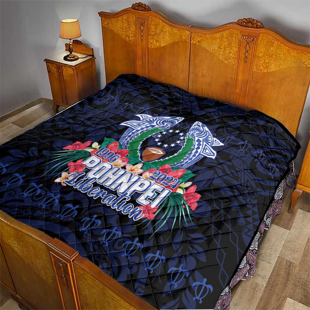 Happy Pohnpei Liberation Day Quilt Polynesian Shark Turtle Motif LT05 - Polynesian Pride