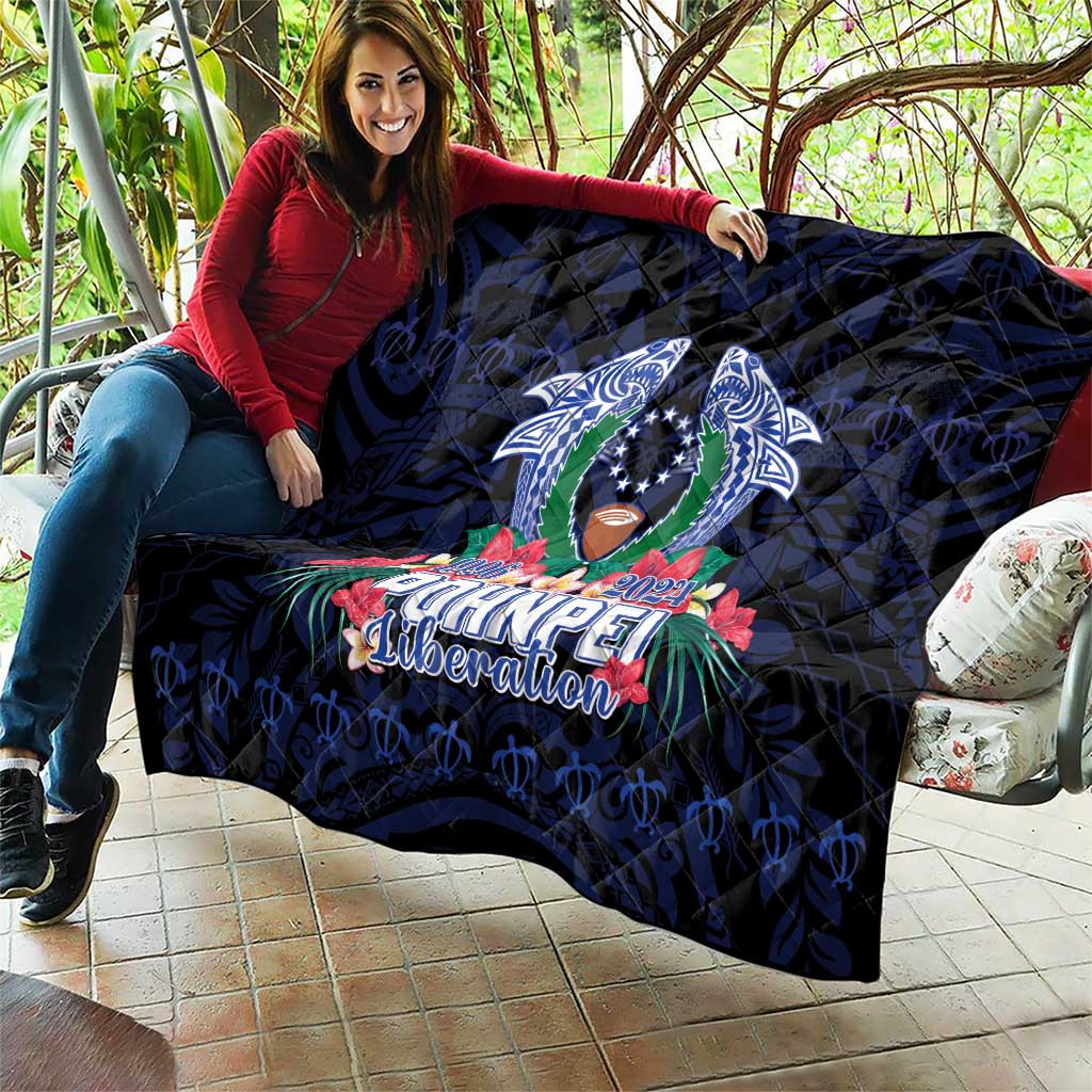 Happy Pohnpei Liberation Day Quilt Polynesian Shark Turtle Motif LT05 - Polynesian Pride