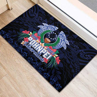 Happy Pohnpei Liberation Day Rubber Doormat Polynesian Shark Turtle Motif LT05 - Polynesian Pride