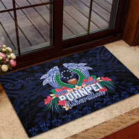 Happy Pohnpei Liberation Day Rubber Doormat Polynesian Shark Turtle Motif LT05 - Polynesian Pride